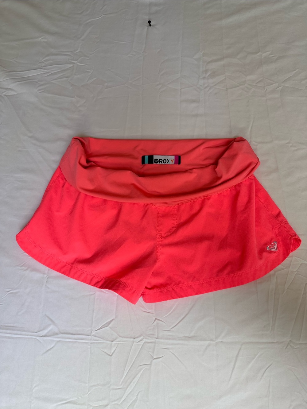 Roxy Women's Neon Coral Fold-Over Waist Skort